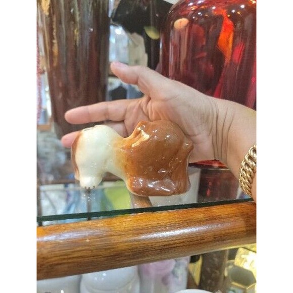 Old Pottery Puppy Dog Toothbrush Or Incense Holder Figural Porcelain Cute - Picture 3 of 8